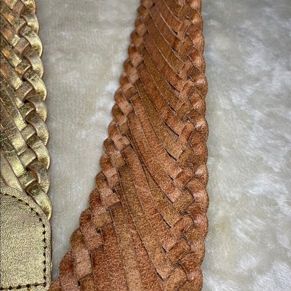 Linea Pelle Leather Gold Braided Belt with Buckle main image 6
